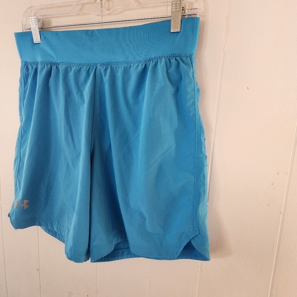 Under Armour Speed Pocket Blue Fitted Mens Size Medium 7 Inch Inseam - Picture 9 of 16